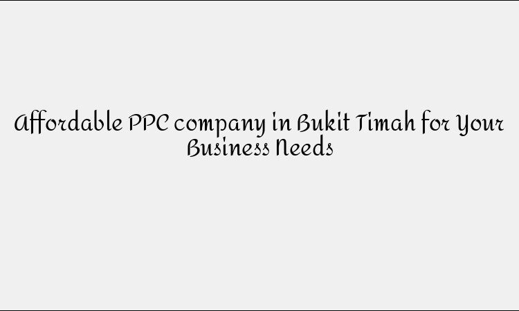 Affordable PPC company in Bukit Timah for Your Business Needs