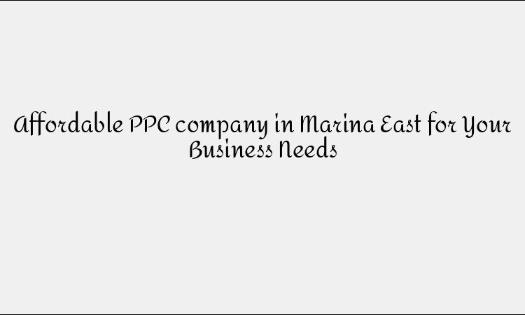 Affordable PPC company in Marina East for Your Business Needs