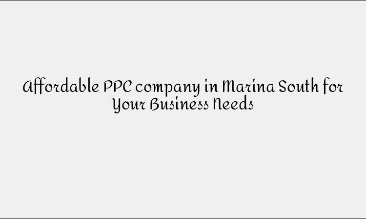 Affordable PPC company in Marina South for Your Business Needs