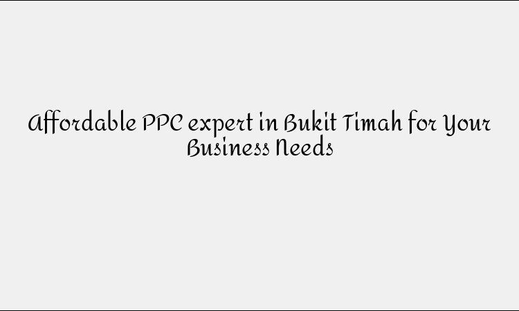 Affordable PPC expert in Bukit Timah for Your Business Needs