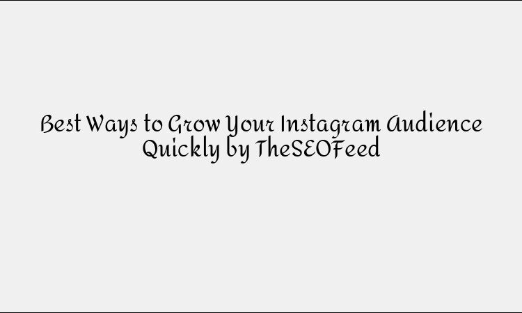 How to Grow Your Instagram Audience Quickly &#038; Effectively