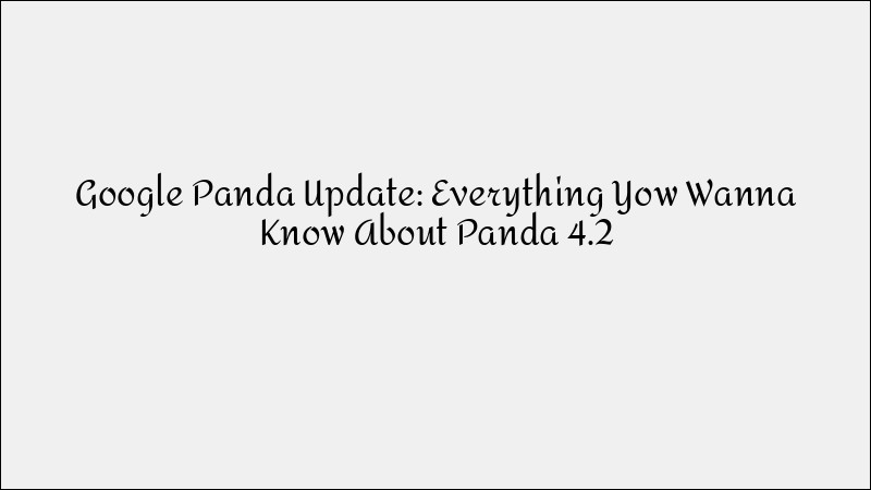 Google Panda 4.2 Update: What You Need to Know