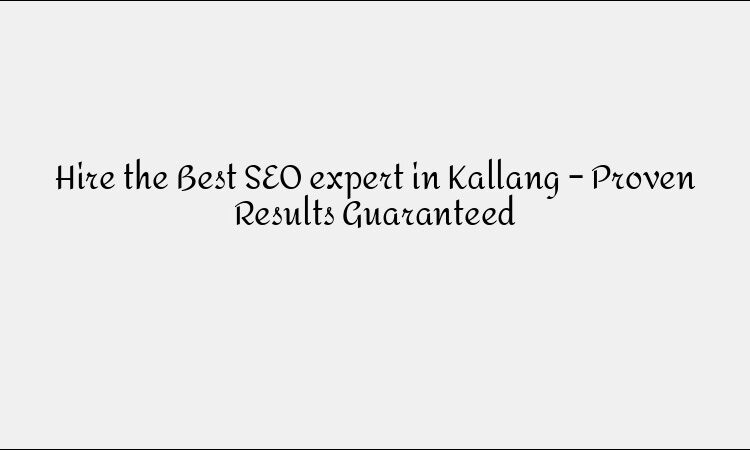 Hire the Best SEO expert in Kallang – Proven Results Guaranteed