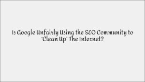 Is Google Using SEOs to Clean Up the Internet Unfairly?