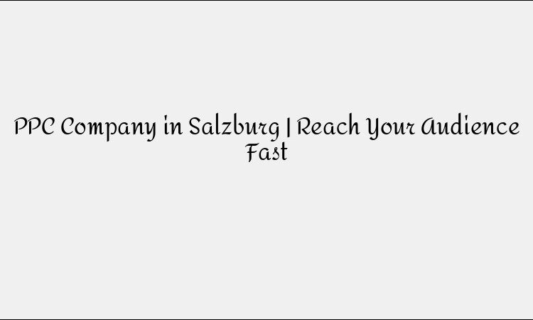 PPC Company in Salzburg | Reach Your Audience Fast