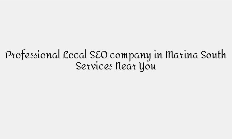 Professional Local SEO company in Marina South Services Near You