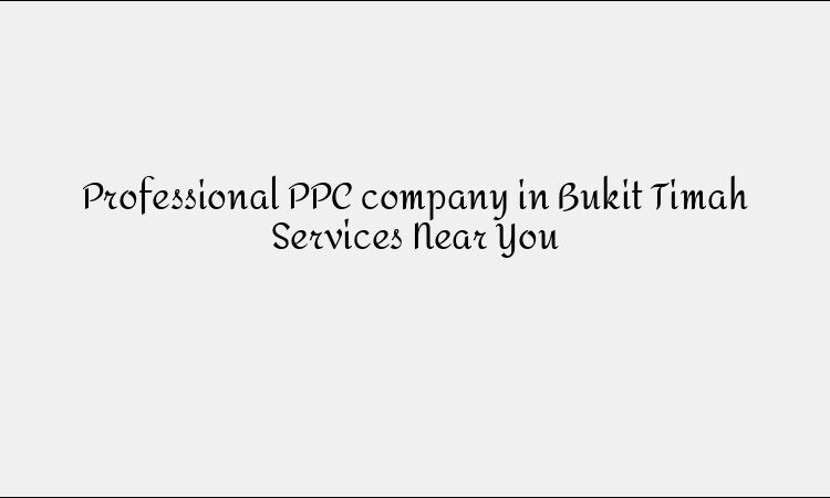 Professional PPC company in Bukit Timah Services Near You