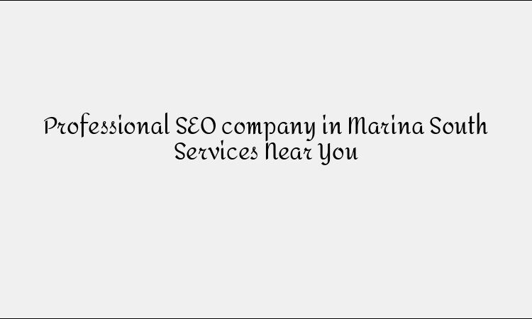 Professional SEO company in Marina South Services Near You