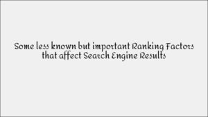 Lesser-Known SEO Ranking Factors That Impact Search Results