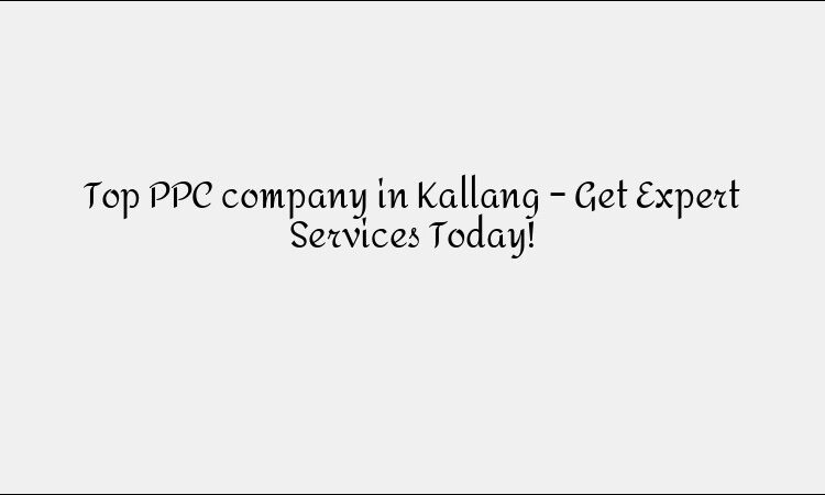 Top PPC company in Kallang – Get Expert Services Today!