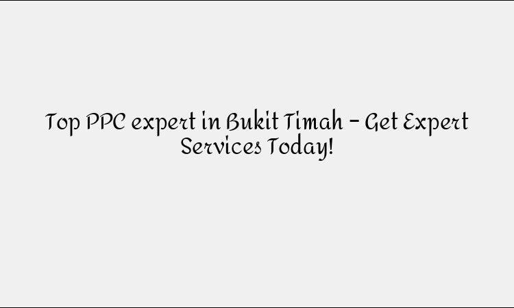 Top PPC expert in Bukit Timah – Get Expert Services Today!