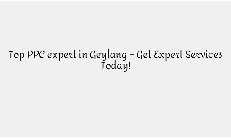 Top PPC expert in Geylang – Get Expert Services Today!