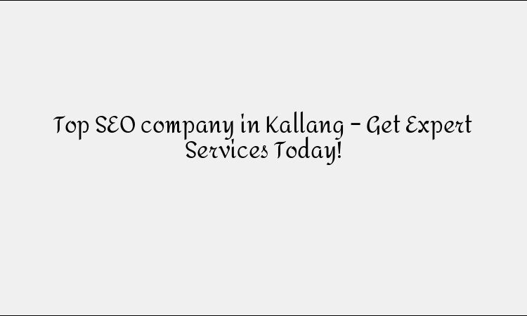 Top SEO company in Kallang – Get Expert Services Today!