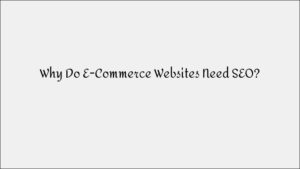Why E-Commerce Websites Need SEO to Succeed