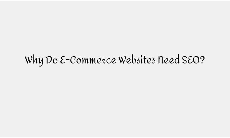 Why Do E-Commerce Websites Need SEO?