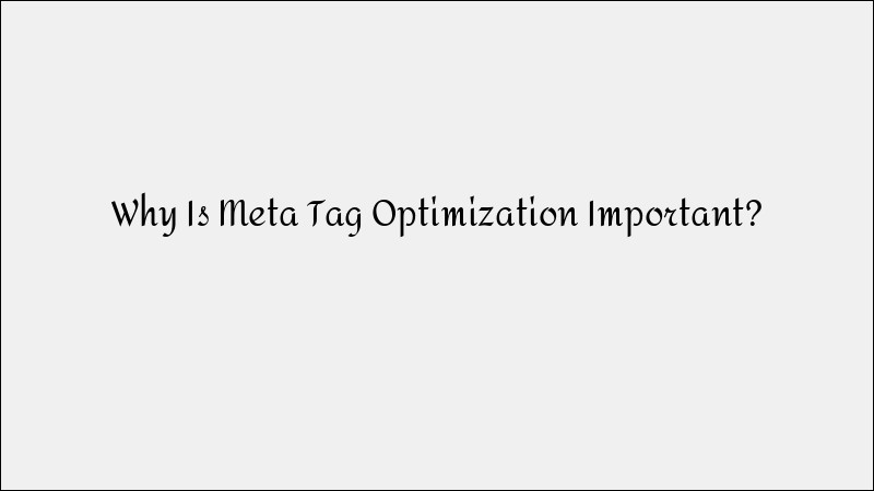 Why Meta Tag Optimization Is Crucial for SEO
